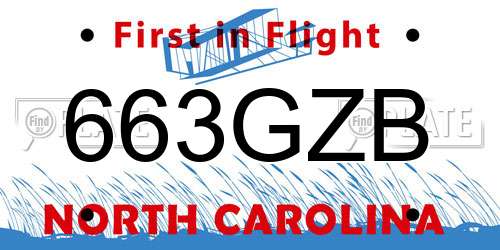 663GZB North Carolina License Plate