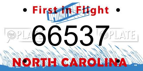 66537 North Carolina License Plate