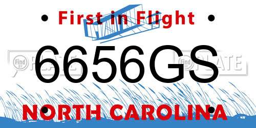 6656GS North Carolina License Plate