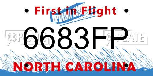 6683FP North Carolina License Plate
