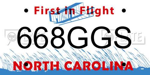 668GGS North Carolina License Plate