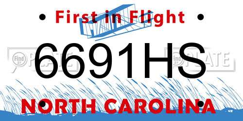 6691HS North Carolina License Plate
