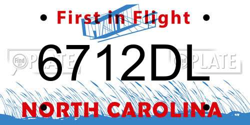 6712DL North Carolina License Plate