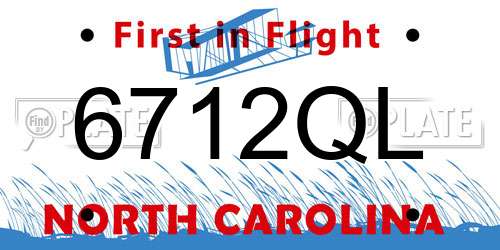 6712QL North Carolina License Plate