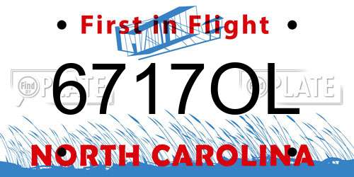 6717OL North Carolina License Plate
