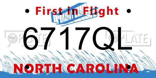 6717QL North Carolina License Plate