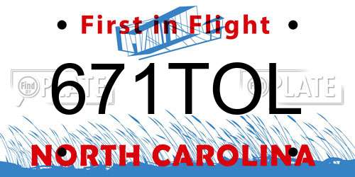 671TOL North Carolina License Plate