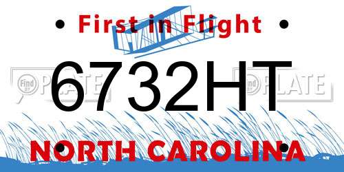 6732HT North Carolina License Plate