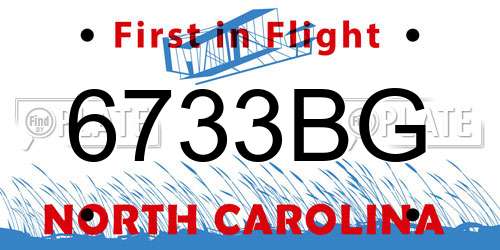 6733BG North Carolina License Plate