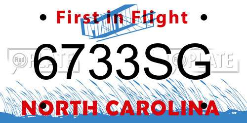 6733SG North Carolina License Plate
