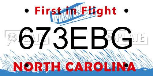673EBG North Carolina License Plate