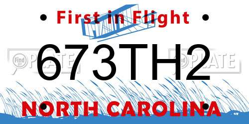 673TH2 North Carolina License Plate