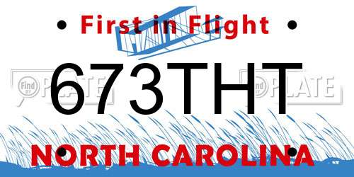 673THT North Carolina License Plate