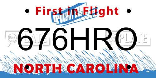 676HRO North Carolina License Plate
