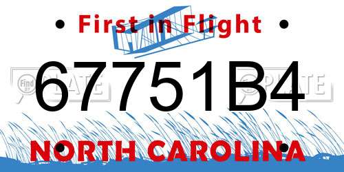 67751B4 North Carolina License Plate