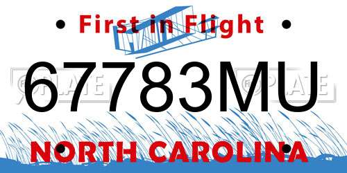 67783MU North Carolina License Plate