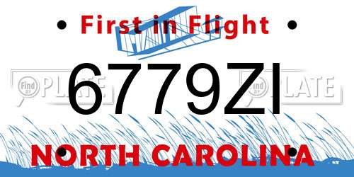 6779ZI North Carolina License Plate