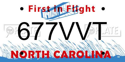 677VVT North Carolina License Plate