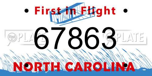 67863 North Carolina License Plate