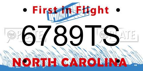 6789TS North Carolina License Plate