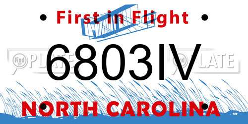 6803IV North Carolina License Plate