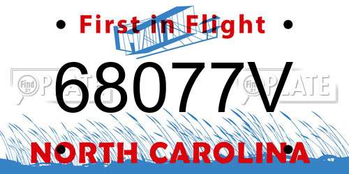 68077V North Carolina License Plate