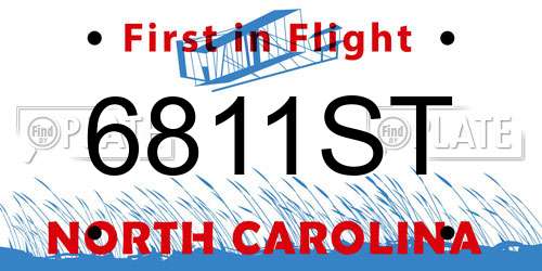 6811ST North Carolina License Plate