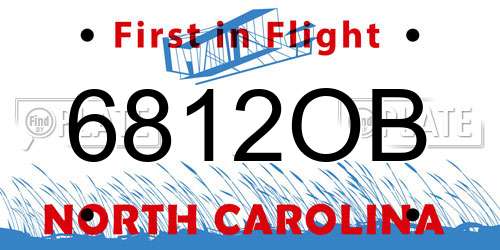 6812OB North Carolina License Plate