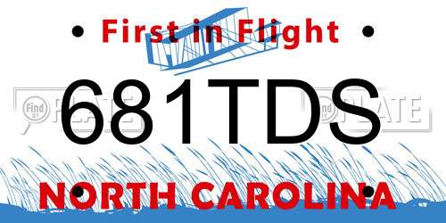 681TDS North Carolina License Plate