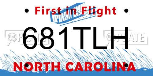 681TLH North Carolina License Plate
