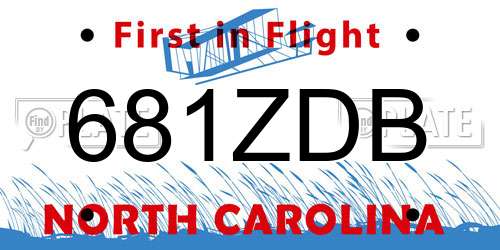 681ZDB North Carolina License Plate