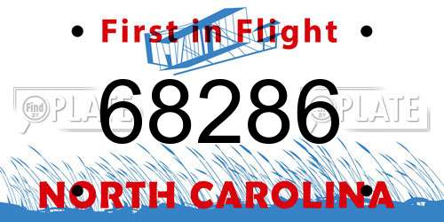 68286 North Carolina License Plate