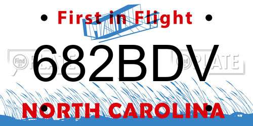 682BDV North Carolina License Plate