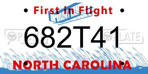 682T41 North Carolina License Plate