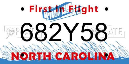 682Y58 North Carolina License Plate