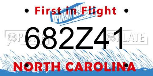 682Z41 North Carolina License Plate