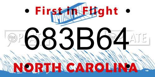 683B64 North Carolina License Plate