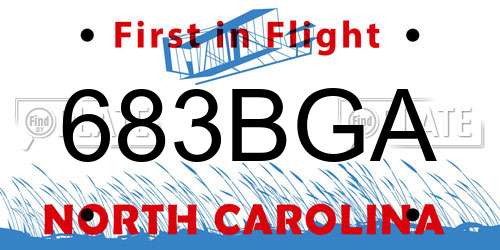683BGA North Carolina License Plate