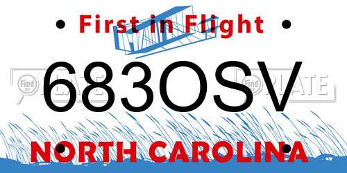 683OSV North Carolina License Plate