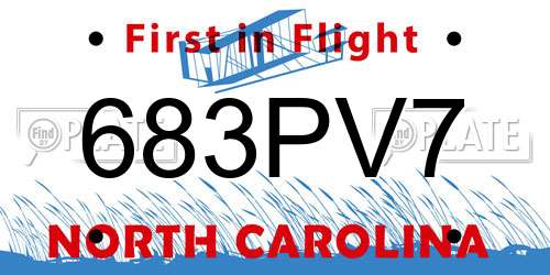 683PV7 North Carolina License Plate