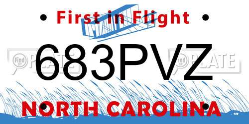 683PVZ North Carolina License Plate
