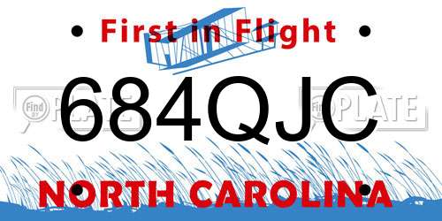 684QJC North Carolina License Plate