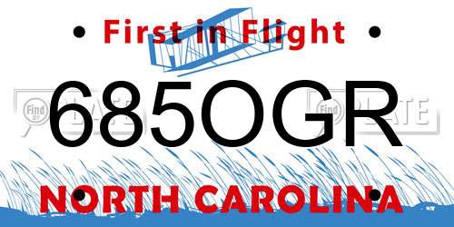 685OGR North Carolina License Plate