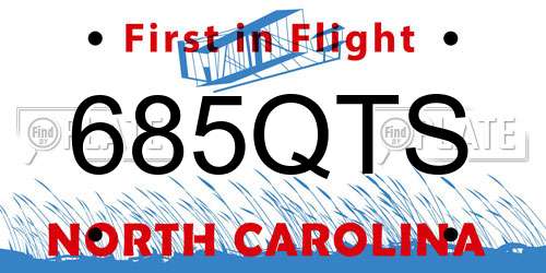 685QTS North Carolina License Plate