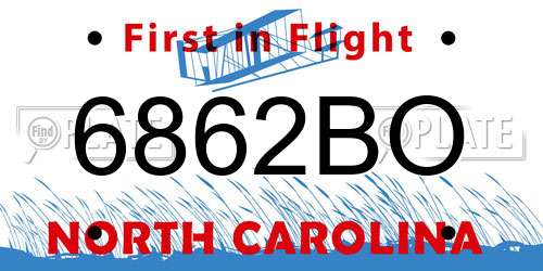 6862BO North Carolina License Plate