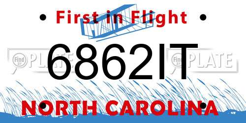 6862IT North Carolina License Plate
