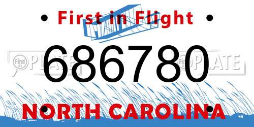 686780 North Carolina License Plate