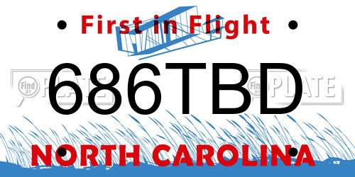686TBD North Carolina License Plate