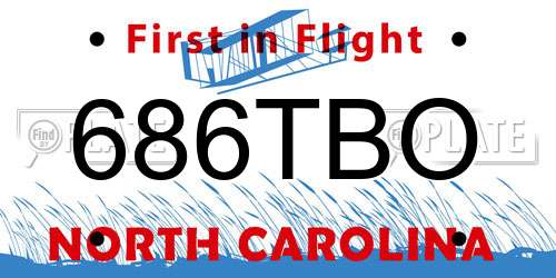 686TBO North Carolina License Plate