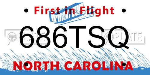 686TSQ North Carolina License Plate